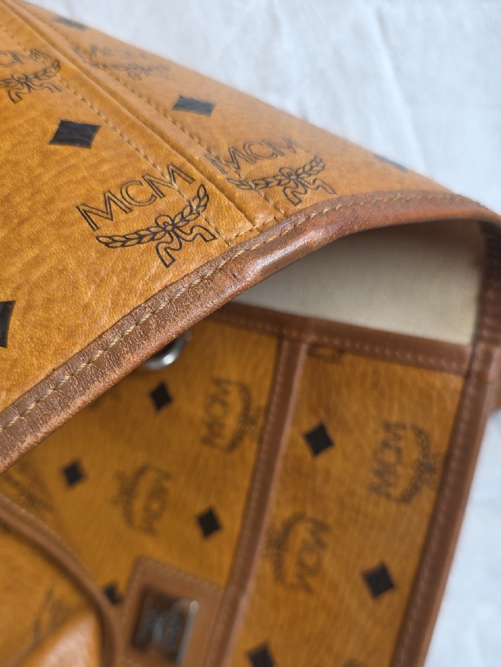MCM Cognac Visetos Tote Bag - Picture 15 of 16